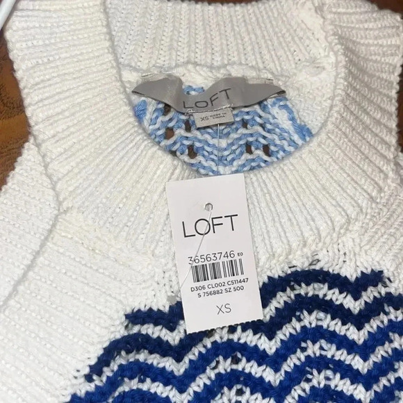 NWT Ann Taylor LOFT Textured Stripe Halter Sweater Sleeveless Knit XS - Picture 5 of 7